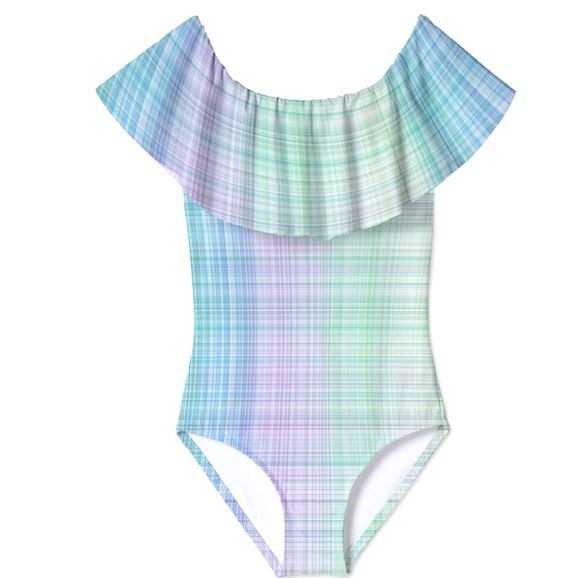 Gingham Draped Swimsuit